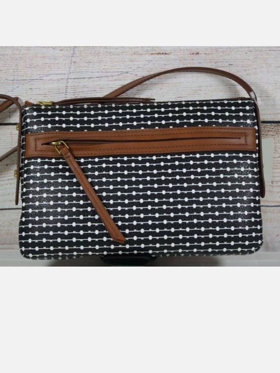 Fossil Handbags - Fossil Brown & Black Pattern Crossbody Bag - Unbranded
